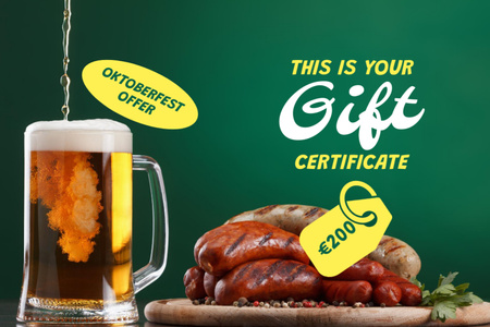 Szablon projektu Oktoberfest Special Offer Announcement Gift Certificate