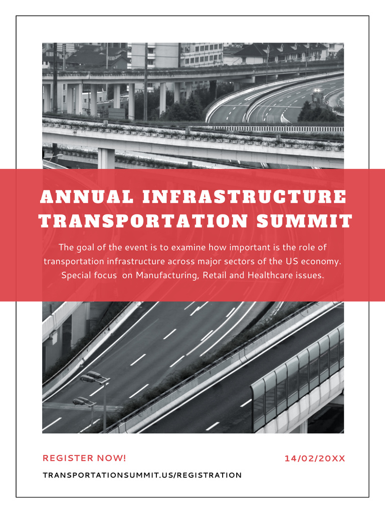 Designvorlage Annual infrastructure transportation summit für Poster US