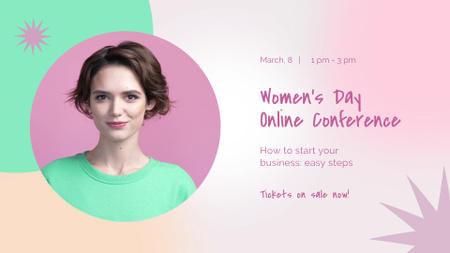 Ontwerpsjabloon van Full HD video van Online Conferentie Over Ondernemen Op Vrouwendag