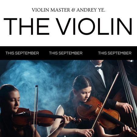 Plantilla de diseño de Los músicos tocan violines Instagram AD 