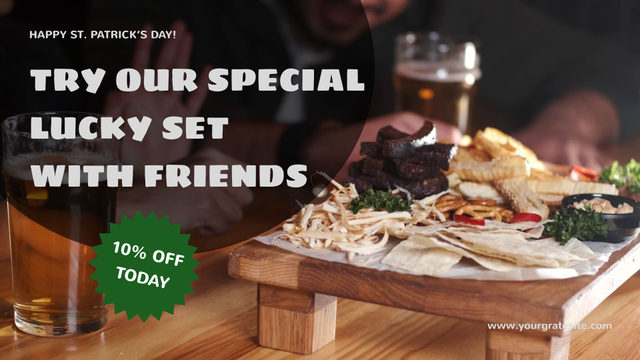 Patrick's Day Set With Friends And Discount Full HD video Design Template