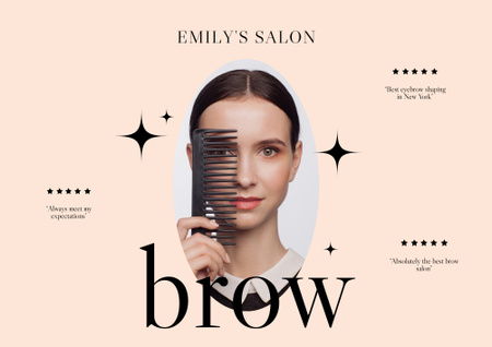 Beauty and Hair Styling Salon Services Poster B2 Horizontal Tasarım Şablonu