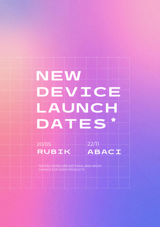 New Device Launch Announcement on Bright Pink Gradient Poster Modelo de Design