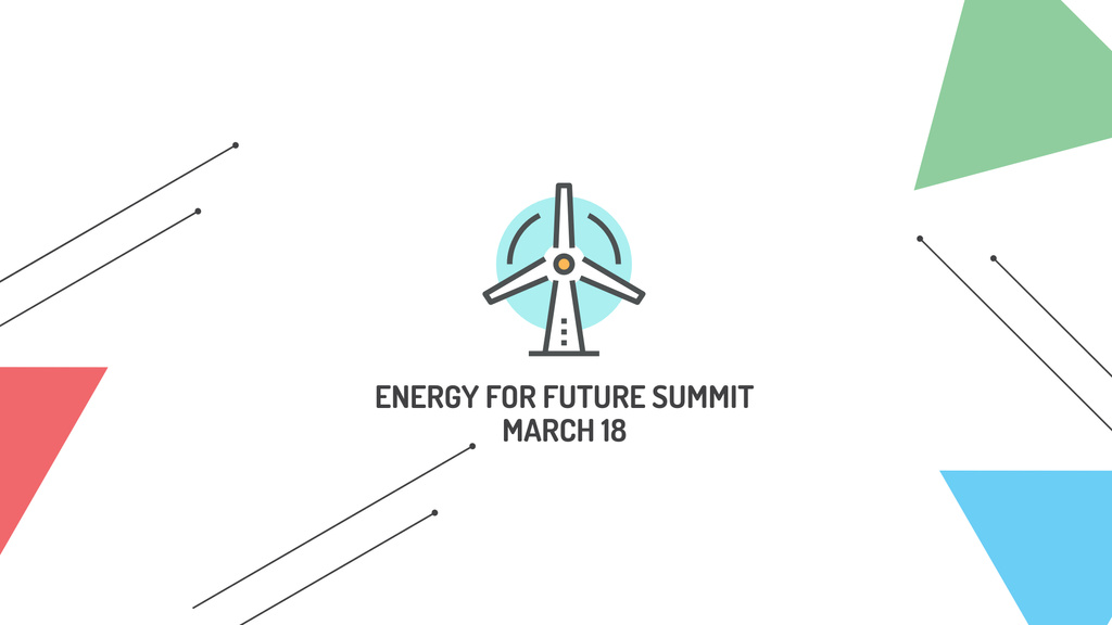 Conserve Energy Wind Turbine Icon FB event cover Design Template