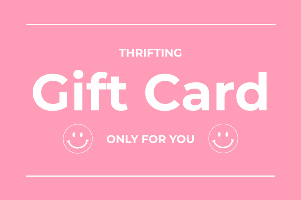 Szablon projektu Pink minimal thrifting voucher Gift Certificate