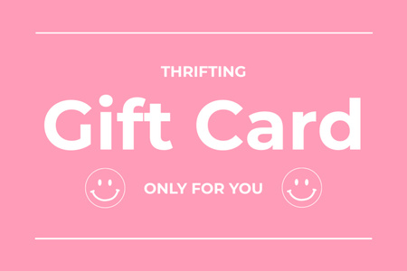 Pink minimal thrifting voucher Gift Certificate Design Template
