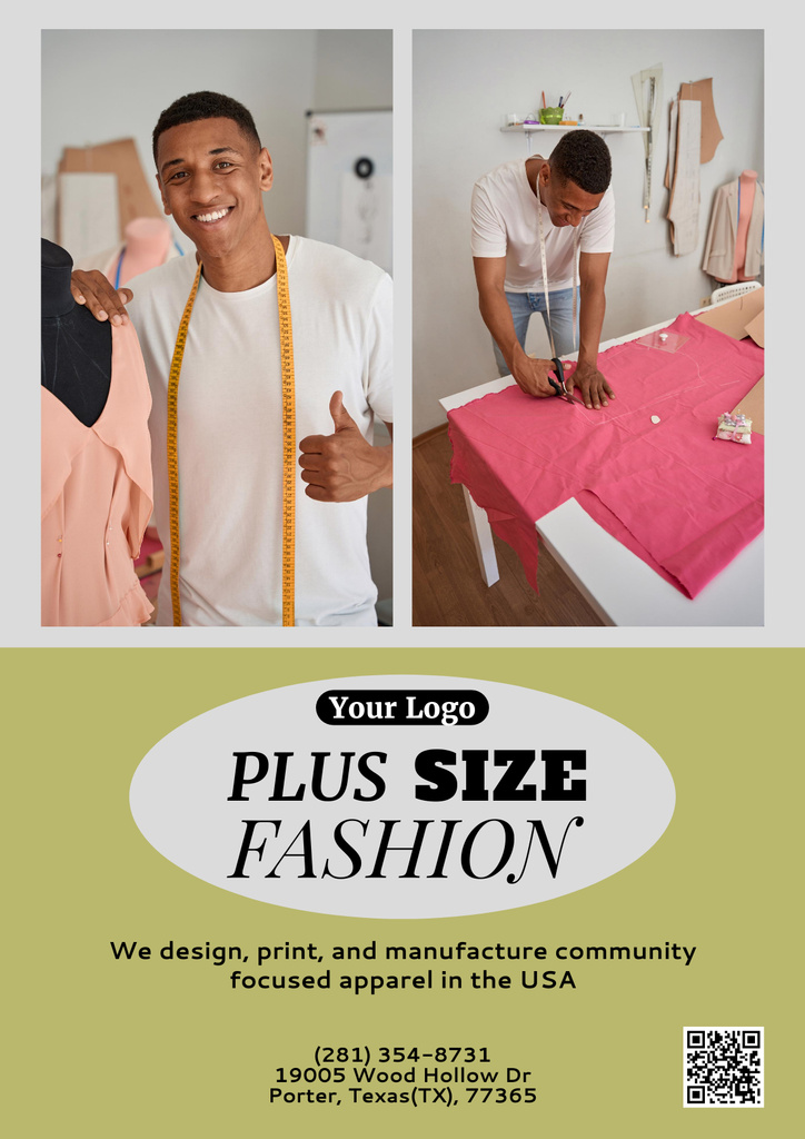 Ad of Plus Size Clothes Poster Šablona návrhu