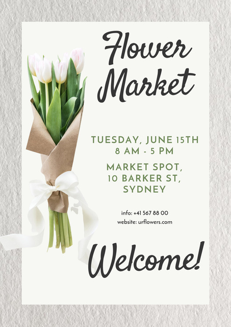 Flower Market Poster Tasarım Şablonu