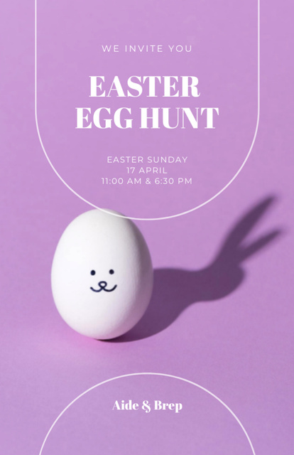 Easter Egg Hunt Party Invitation 5.5x8.5in Tasarım Şablonu