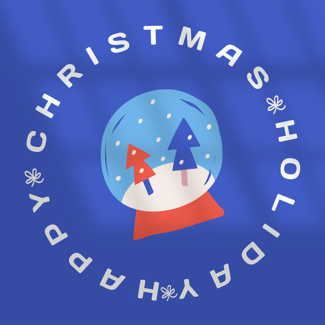 Christmas Card with Crystal Ball Instagram Tasarım Şablonu