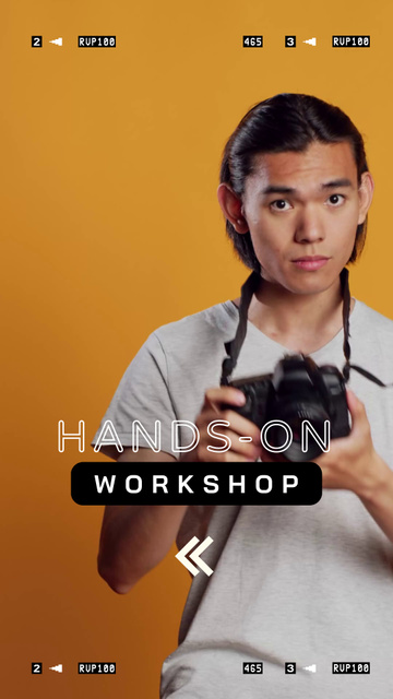 Ontwerpsjabloon van TikTok Video van Professional Photography Workshop Promotion In Orange