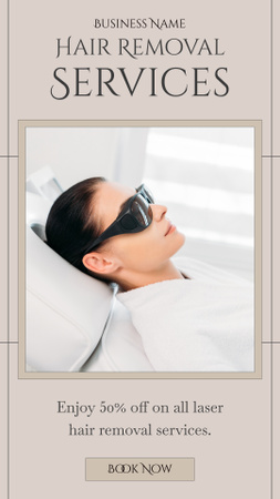 Offer Discounts for Laser Hair Removal on Grey Instagram Story Design Template