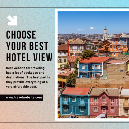 Travel Offer with Beautiful Cityscape Instagram Tasarım Şablonu