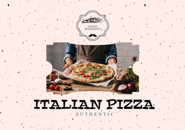 Designvorlage Delicious Authentic Italian Pizza Offer für Flyer A5 Horizontal