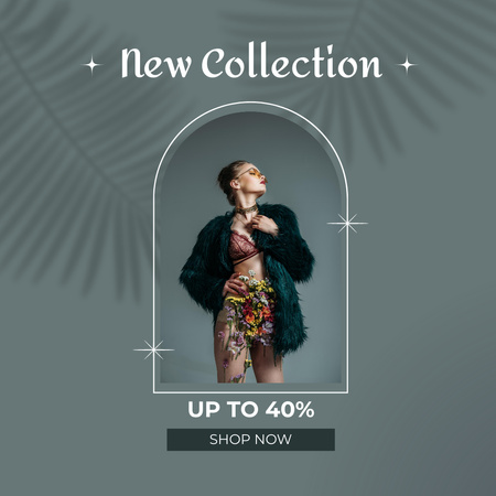 New Collection Sale with Stylish Woman Instagram tervezősablon