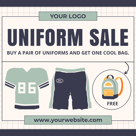 High School Football Team Sportswear Sale Announcement Instagram Design Template