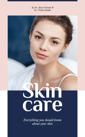 Ontwerpsjabloon van Book Cover van Skin Care Manual with Young Attractive Woman