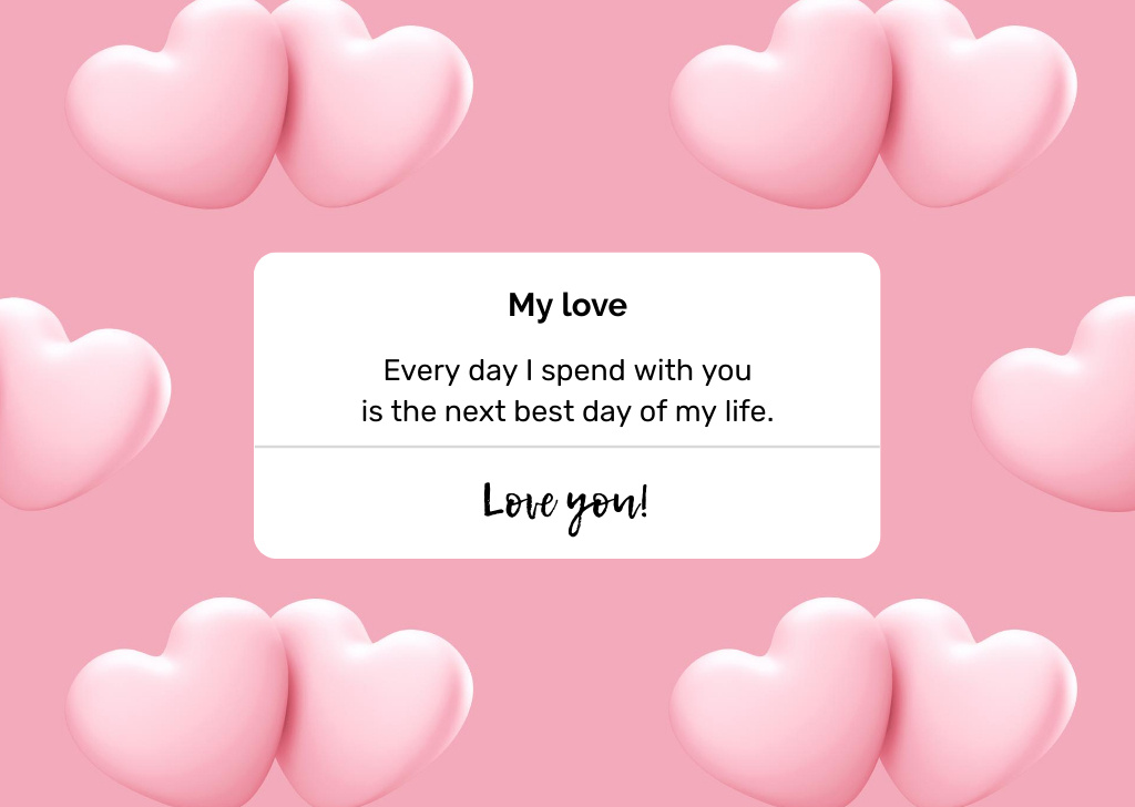 Valentine's Day greeting with Hearts Card Design Template