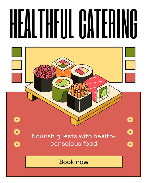 Designvorlage Healthy Asian Food Catering Services für Instagram Post Vertical
