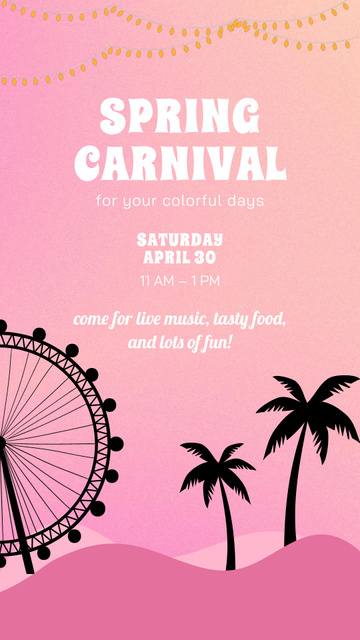 Spring City Carnival With Food Announcement Instagram Video Story Modelo de Design