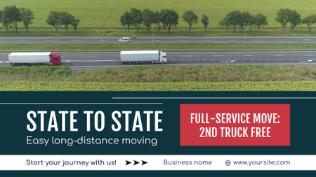 Platilla de diseño Cross-country Moving Service With Promo For Trucks Full HD video