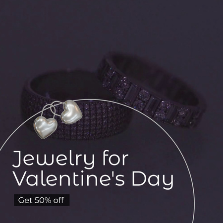 Luxurious Jewelry For Saint Valentine`s Day Animated Post Design Template