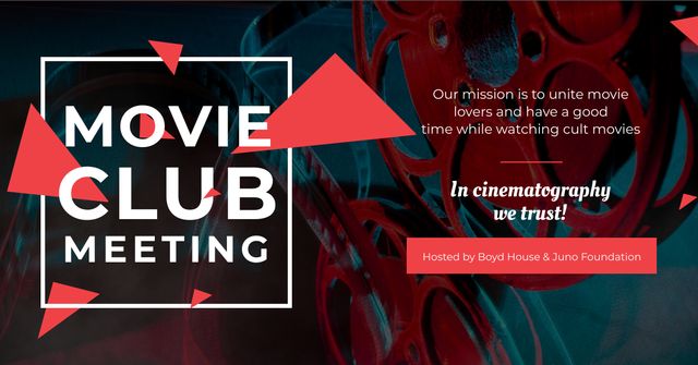 Movie club meeting Announcement Facebook ADデザインテンプレート