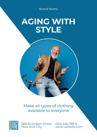 Ontwerpsjabloon van Poster van Aanbieding modieuze kleding voor senioren
