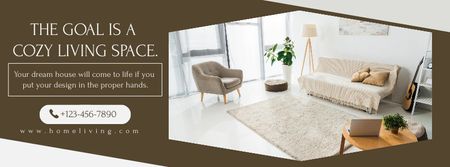 Cozy Living Space Facebook cover Modelo de Design