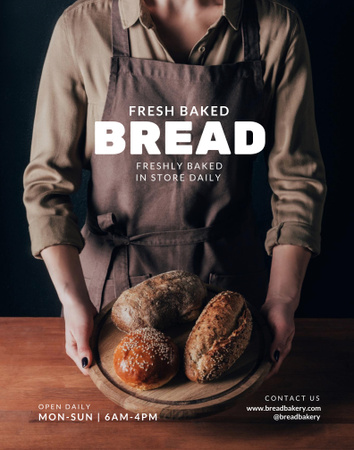 Crispy Homemade Bread Sale Poster 22x28in Design Template