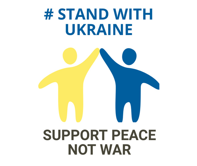 Plantilla de diseño de Support Peace and Not War in Ukraine Facebook 