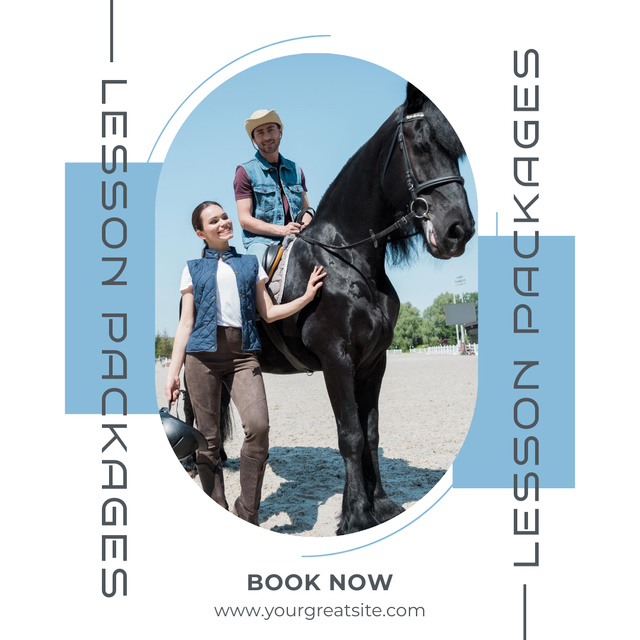 Book Package of Horse Riding Lessons with Instructor Instagram Tasarım Şablonu