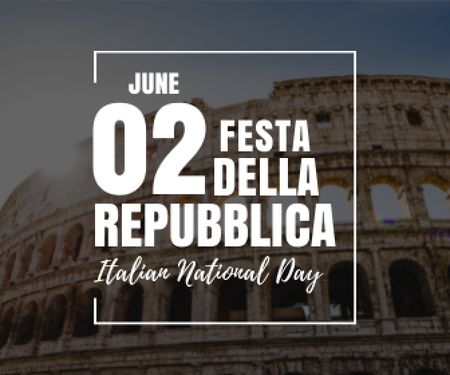 italian national day Large Rectangle Design Template