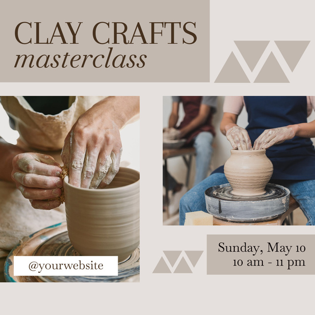 Plantilla de diseño de Clay Crafts Course Promotion Instagram 