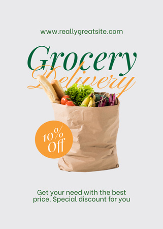 Grocery Delivery With Special Discount Flayer Design Template