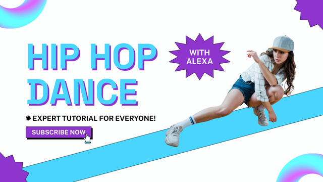Blog about Hip Hop Dance with Dancing Woman Youtube Thumbnailデザインテンプレート