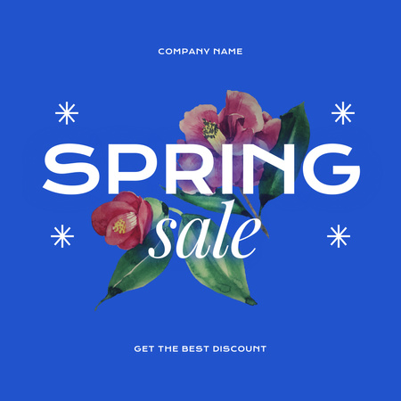 Spring Collections Sale Ad on Blue Animated Post Design Template