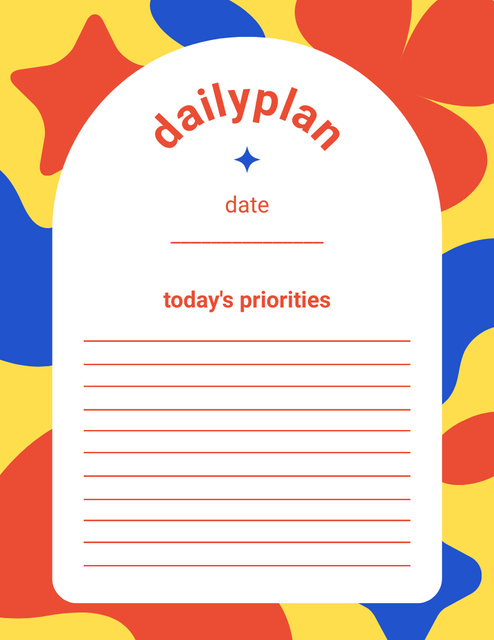 Designvorlage Daily Priorities List für Notepad 8.5x11in