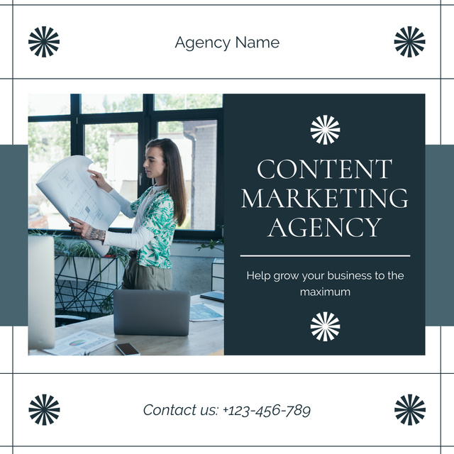 Modèle de visuel Service Offering Content Agencies - LinkedIn post