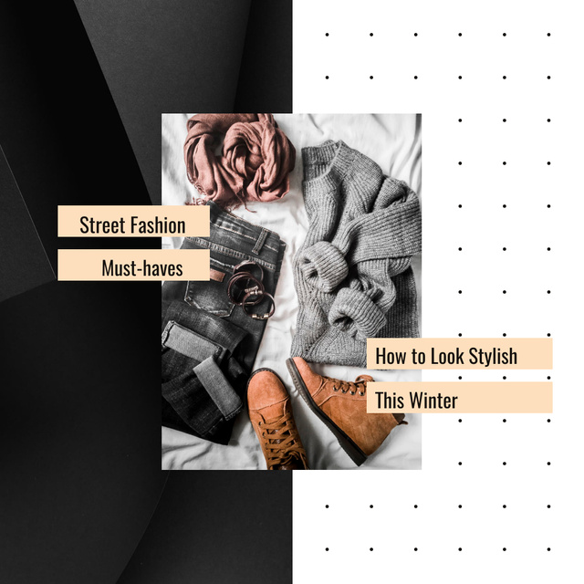 Template di design Fashion Ad with Casual Winter Outfit Instagram