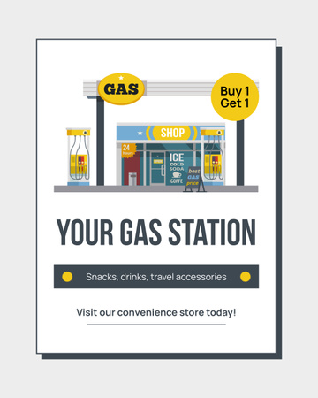 Platilla de diseño Gas stations Instagram Post Vertical