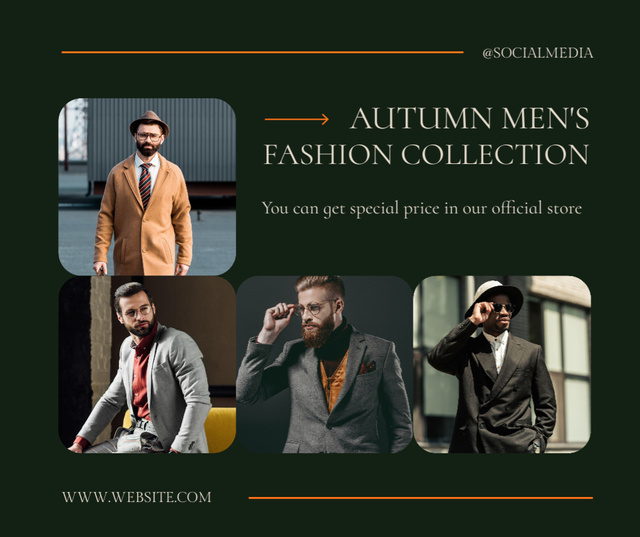 Autumn Fashion Collection for Men Facebookデザインテンプレート
