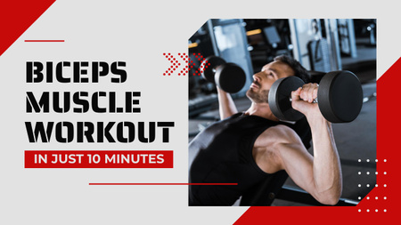 Workout Offer with Man in Gym Youtube Thumbnail Design Template