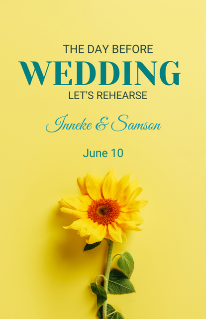 Rehearsal of Wedding Party Invitation 5.5x8.5in Design Template