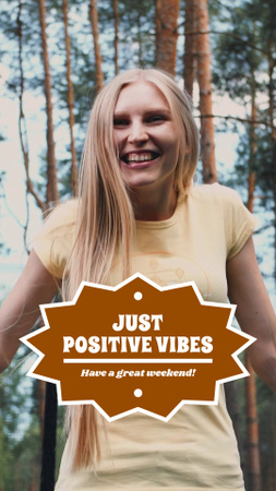 Positive Vibes with Jumping Woman TikTok Video Design Template