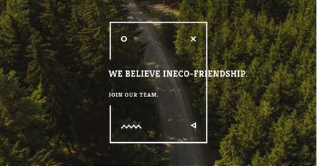 Eco-friendship concept in forest background Facebook AD Design Template
