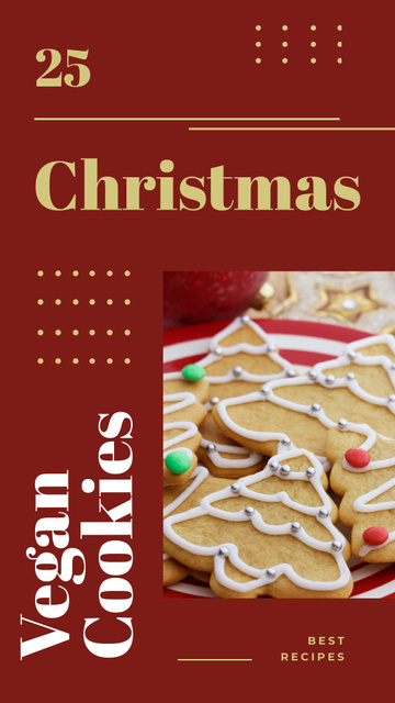 Lovely Christmas Vegan Fir-Tree Shaped Cookies Instagram Story – шаблон для дизайну