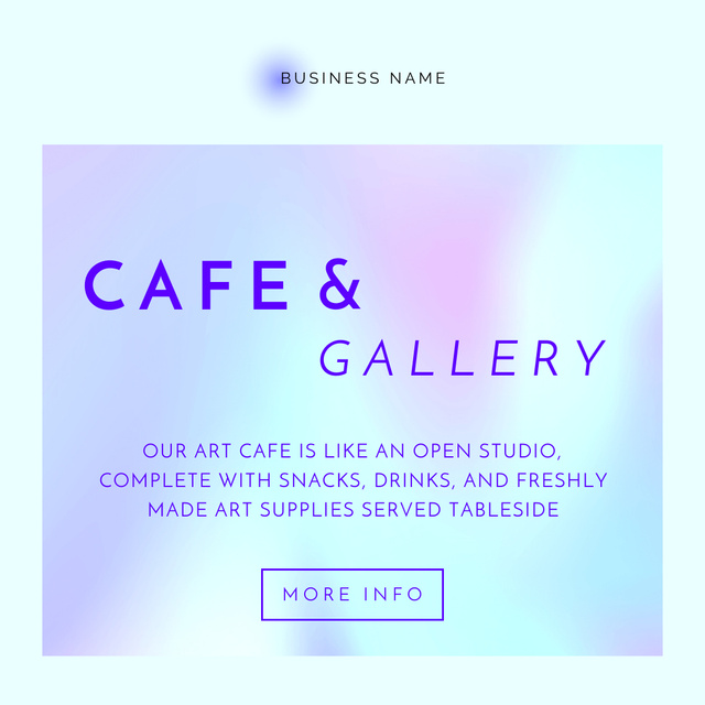 Designvorlage Art Cafe And Gallery Announcement für Instagram