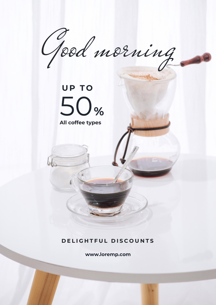 Cup of Coffee for Good Morning Poster A3 Design Template
