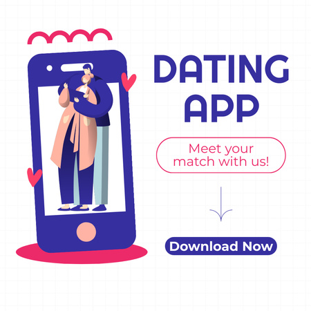 Convenient Dating Application for Smartphones Animated Post Design Template